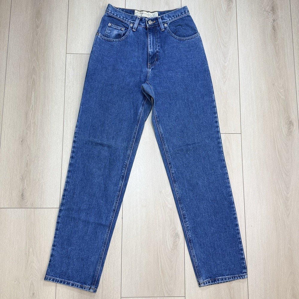 VTG 90s Abercrombie Fitch Jeans Womens 4 Blue High Rise Tapered Denim USA NWOT!!
